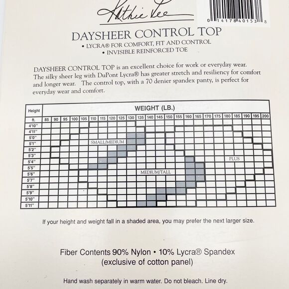 NWT Vintage Kathie Lee Daysheer Control Top Sandalfoot Hose Ivory Sz Medium Tall - Picture 7 of 9